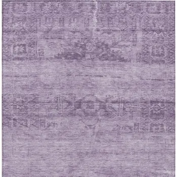 5' X 8' Plum And Purple Medallion Washable Indoor Outdoor Area Rug