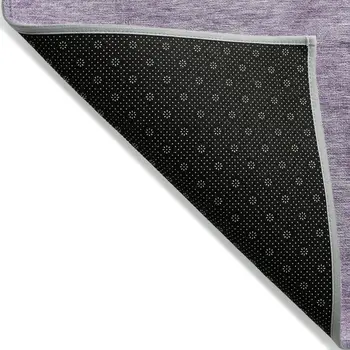 9' X 12' Plum And Purple Medallion Washable Indoor Outdoor Area Rug