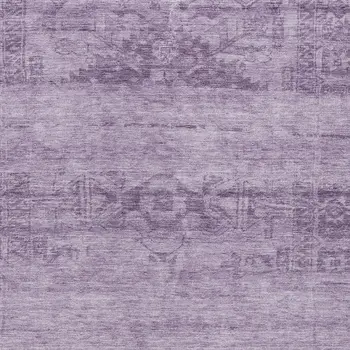 9' X 12' Plum And Purple Medallion Washable Indoor Outdoor Area Rug