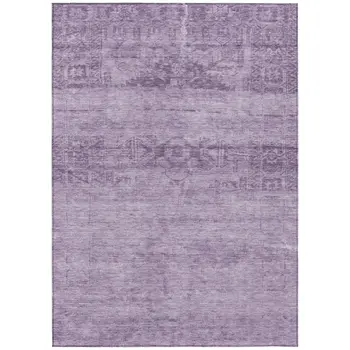 10' X 14' Plum And Purple Medallion Washable Indoor Outdoor Area Rug