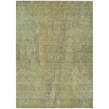 3' X 5' Artichoke Green And Fern Green Abstract Washable Indoor Outdoor Area Rug