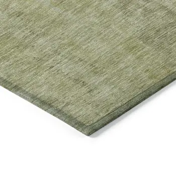 3' X 5' Artichoke Green And Fern Green Abstract Washable Indoor Outdoor Area Rug