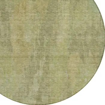 8' Artichoke Green And Fern Green Round Abstract Washable Indoor Outdoor Area Rug