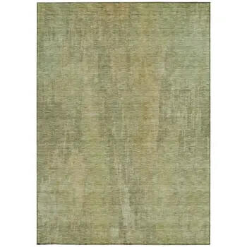 8' X 10' Artichoke Green And Fern Green Abstract Washable Indoor Outdoor Area Rug
