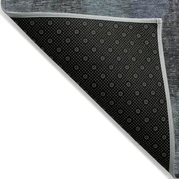 3' X 5' Blue And Gray Abstract Washable Indoor Outdoor Area Rug