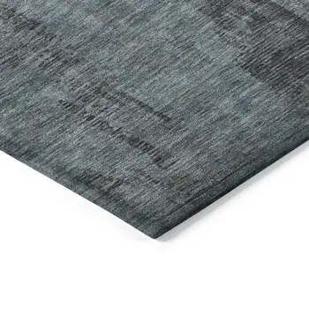 3' X 5' Blue And Gray Abstract Washable Indoor Outdoor Area Rug