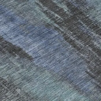 8' Blue And Gray Round Abstract Washable Indoor Outdoor Area Rug