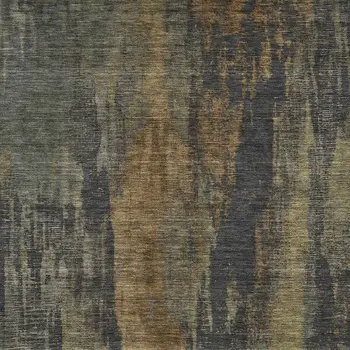 8' X 10' Charcoal And Gold Abstract Washable Indoor Outdoor Area Rug