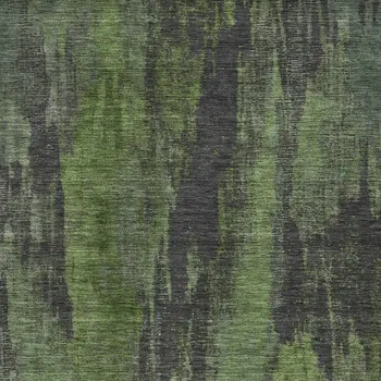3' X 5' Olive Green And Charcoal Abstract Washable Indoor Outdoor Area Rug