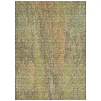 3' X 5' Taupe And Copper Abstract Washable Indoor Outdoor Area Rug