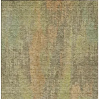 9' X 12' Taupe And Copper Abstract Washable Indoor Outdoor Area Rug