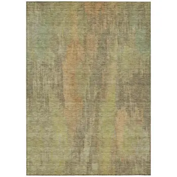 9' X 12' Taupe And Copper Abstract Washable Indoor Outdoor Area Rug