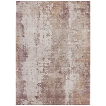 5' X 8' Blush And Ivory Abstract Washable Indoor Outdoor Area Rug