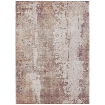 5' X 8' Blush And Ivory Abstract Washable Indoor Outdoor Area Rug
