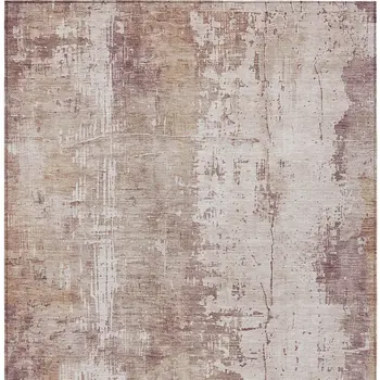 5' X 8' Blush And Ivory Abstract Washable Indoor Outdoor Area Rug