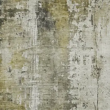 8' X 10' Pewter And Ivory Abstract Washable Indoor Outdoor Area Rug