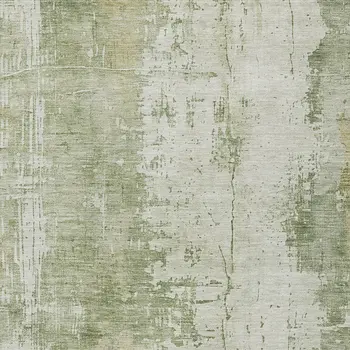 10' X 14' Sage And Ivory Abstract Washable Indoor Outdoor Area Rug