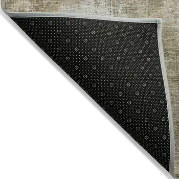 10' X 14' Taupe And Ivory Abstract Washable Indoor Outdoor Area Rug