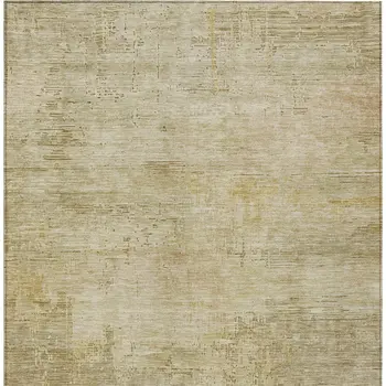 3' X 5' Beige And Wheat Abstract Washable Indoor Outdoor Area Rug