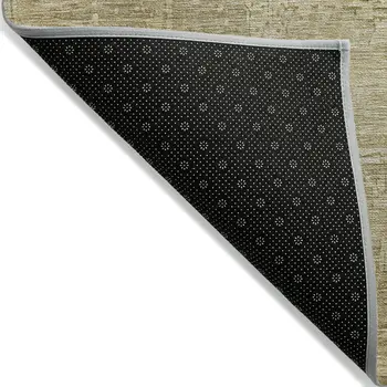 3' X 5' Beige And Wheat Abstract Washable Indoor Outdoor Area Rug