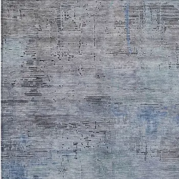 8' X 10' Gray And Blue Abstract Washable Indoor Outdoor Area Rug