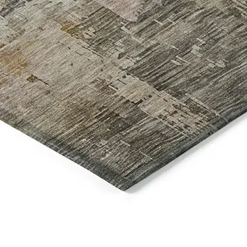 3' X 5' Sage And Beige Abstract Washable Indoor Outdoor Area Rug