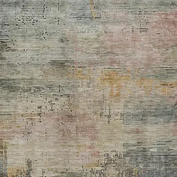 3' X 5' Sage And Beige Abstract Washable Indoor Outdoor Area Rug