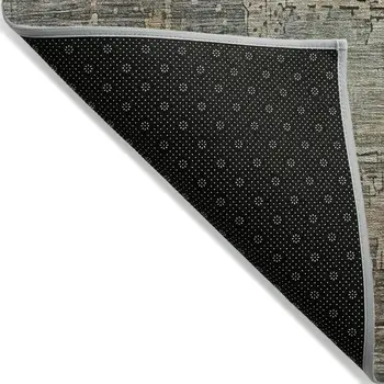 5' X 8' Sage And Beige Abstract Washable Indoor Outdoor Area Rug