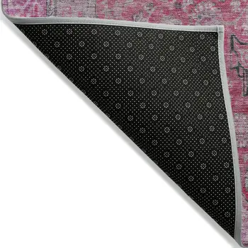 8' X 10' Pink And Lavender Medallion Washable Indoor Outdoor Area Rug