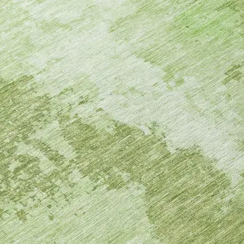 8' Artichoke Green And Olive Green Round Abstract Washable Indoor Outdoor Area Rug