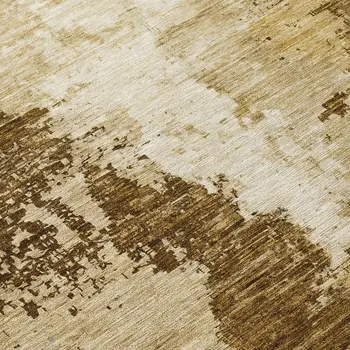 8' Brown And Beige Round Abstract Washable Indoor Outdoor Area Rug