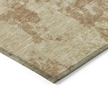 3' X 5' Coral And Ivory Abstract Washable Indoor Outdoor Area Rug