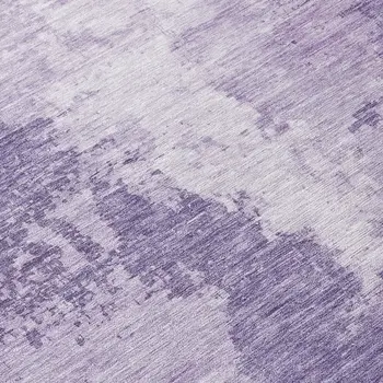 8' Plum And Purple Round Abstract Washable Indoor Outdoor Area Rug