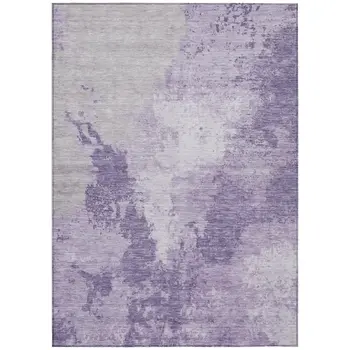 10' X 14' Plum And Purple Abstract Washable Indoor Outdoor Area Rug