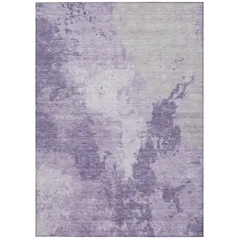 10' X 14' Plum And Purple Abstract Washable Indoor Outdoor Area Rug