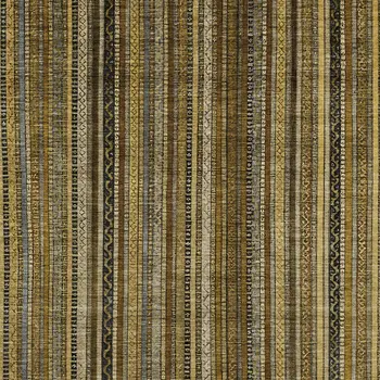 10' X 14' Brown Beige And Gold Striped Washable Indoor Outdoor Area Rug