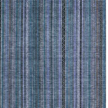 5' X 8' Blue Gray And Sky Blue Striped Washable Indoor Outdoor Area Rug