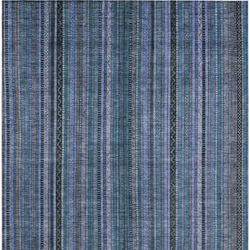 8' X 10' Blue Gray And Sky Blue Striped Washable Indoor Outdoor Area Rug