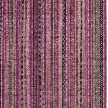 3' X 5' Pink Mauve And Blush Striped Washable Indoor Outdoor Area Rug