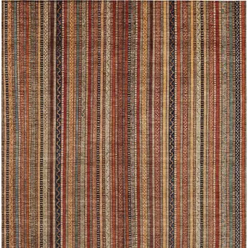 9' X 12' Rust Taupe And Gray Striped Washable Indoor Outdoor Area Rug