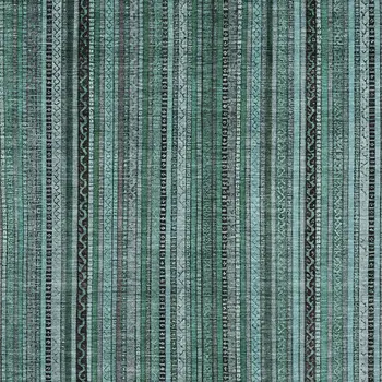 8' X 10' Teal Blue Aqua And Gray Striped Washable Indoor Outdoor Area Rug