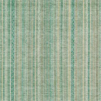 9' X 12' Aqua Beige And Teal Blue Striped Washable Indoor Outdoor Area Rug