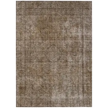 3' X 5' Brown And Beige Medallion Washable Indoor Outdoor Area Rug