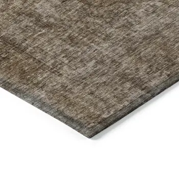 3' X 5' Brown And Beige Medallion Washable Indoor Outdoor Area Rug
