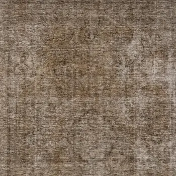 3' X 5' Brown And Beige Medallion Washable Indoor Outdoor Area Rug
