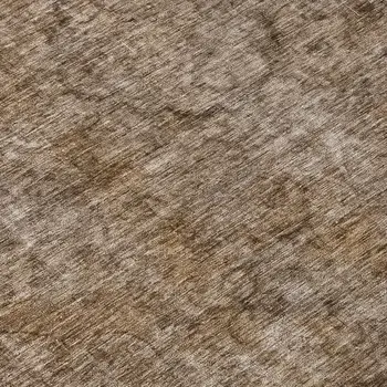 8' Brown And Beige Round Medallion Washable Indoor Outdoor Area Rug