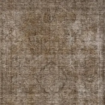 8' X 10' Brown And Beige Medallion Washable Indoor Outdoor Area Rug