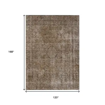 10' X 14' Brown And Beige Medallion Washable Indoor Outdoor Area Rug