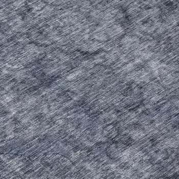 8' Blue And Gray Round Medallion Washable Indoor Outdoor Area Rug