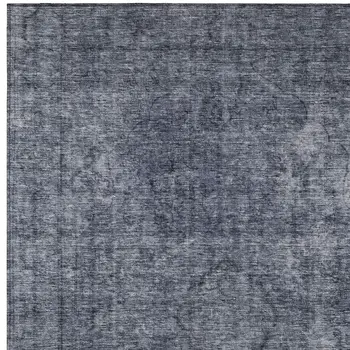 10' X 14' Blue And Gray Medallion Washable Indoor Outdoor Area Rug